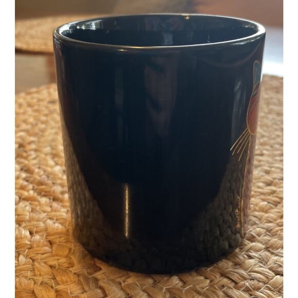 Laurel Burch Coffee Mug Mythical Cat Japan 3 3/4" x 3 1/2" Holds 12oz - Picture 2 of 8